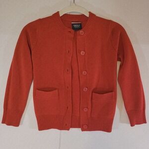 French Toast Girls Red Cardigan Sweater Crew Neck Button Front‎ SZ S (6/6X)